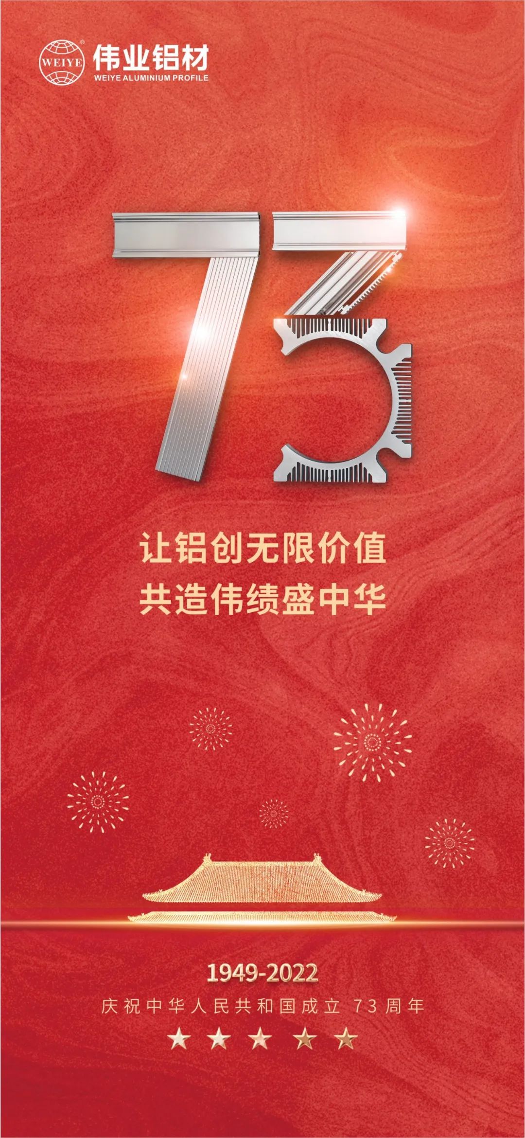 盛世中國 喜迎華誕 讓鋁創(chuàng)無限價(jià)值 共造偉績盛中華