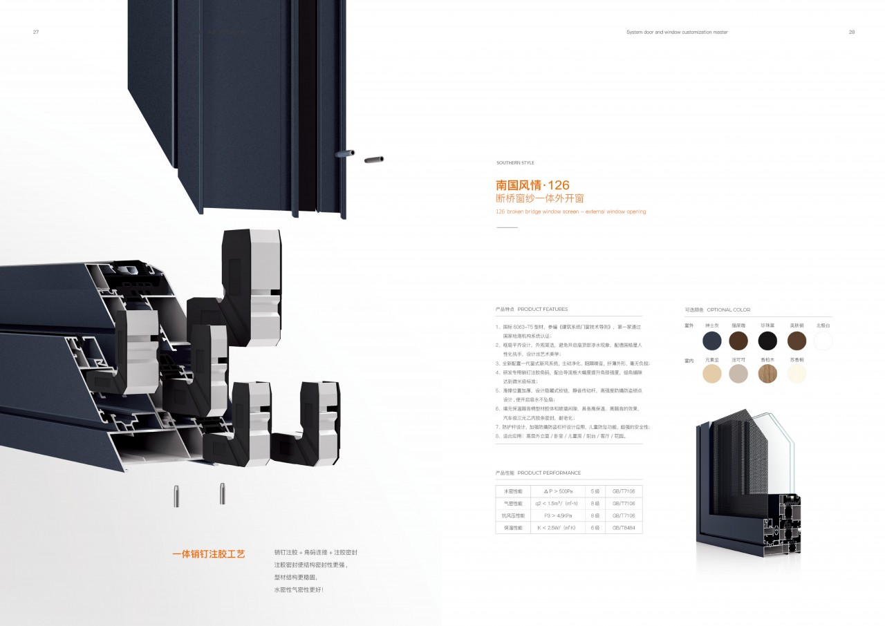 126系列斷橋窗紗一體