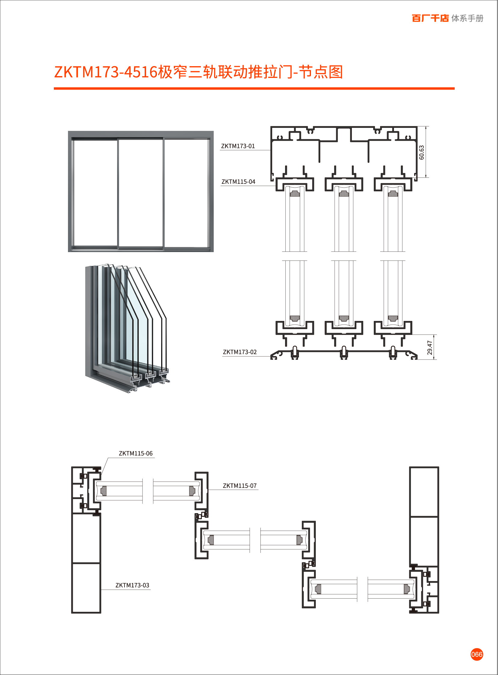 ZKTM173-4516極窄三軌聯(lián)動推拉